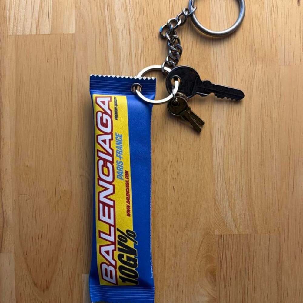 Blue Keychain with Silver Hardware - Picture 3 of 3